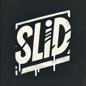 DALL·E 2024 08 28 11.00.12 A simple yet striking logo design for a band named SLID in a garage rock and punk rock style. The logo features the band name SLID in a bold roug